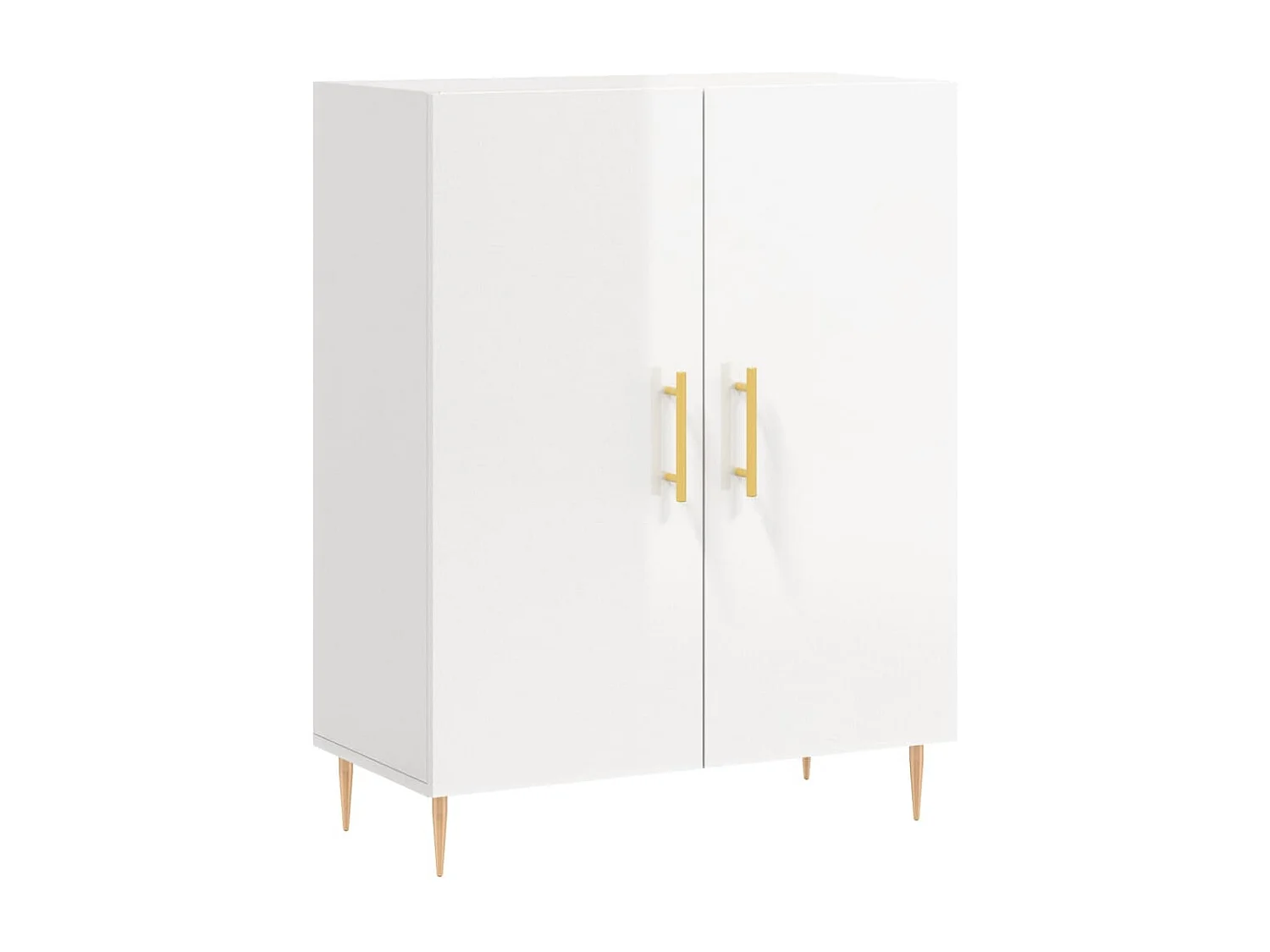 Dressoir 69,5x34x90 cm bewerkt hout hoogglans wit