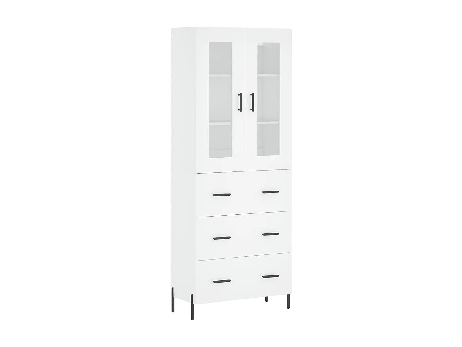 Buffet haut Blanc 69,5x34x180 cm Bois d'ingénierie