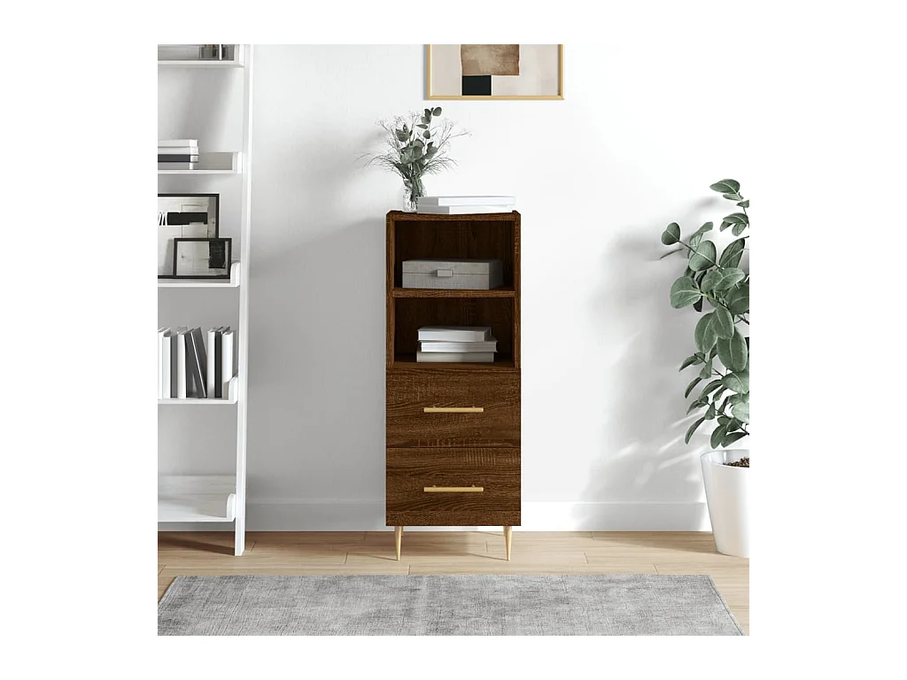 Buffet Chêne marron 34,5x34x90 cm Bois d'ingénierie