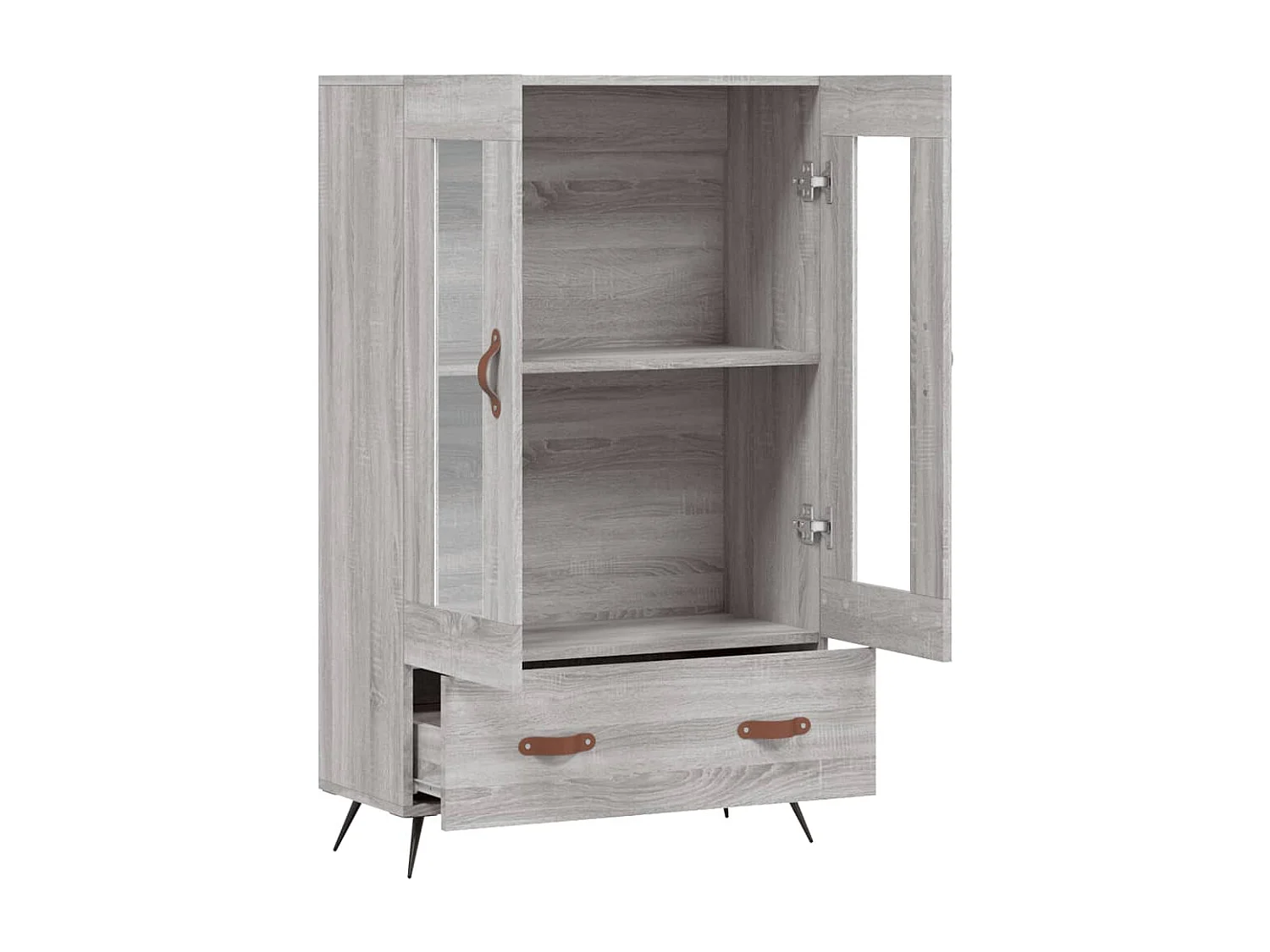 Buffet haut sonoma gris 69,5x31x115 cm bois d'ingénierie