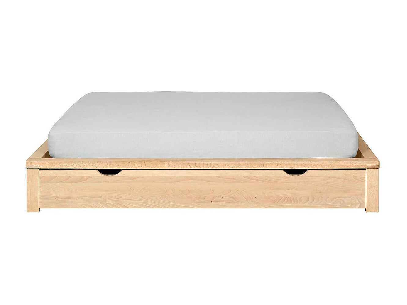 Pack lit avec tiroir et matelas 120x200 cm bois massif hêtre GASTON