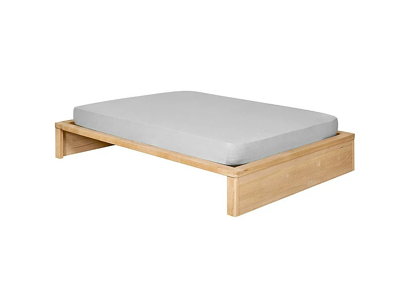 Lit 2 places 160x200 cm bois massif hêtre GASTON