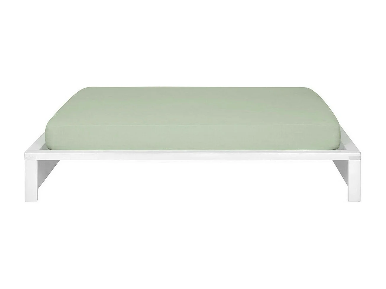 Pack lit avec matelas 160x200 cm bois massif blanc GASTON