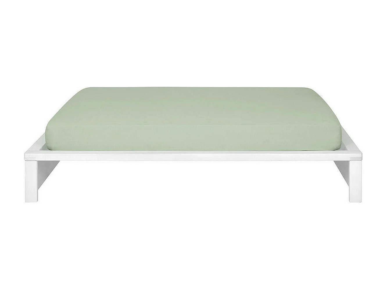 Pack lit avec matelas 160x200 cm bois massif blanc GASTON