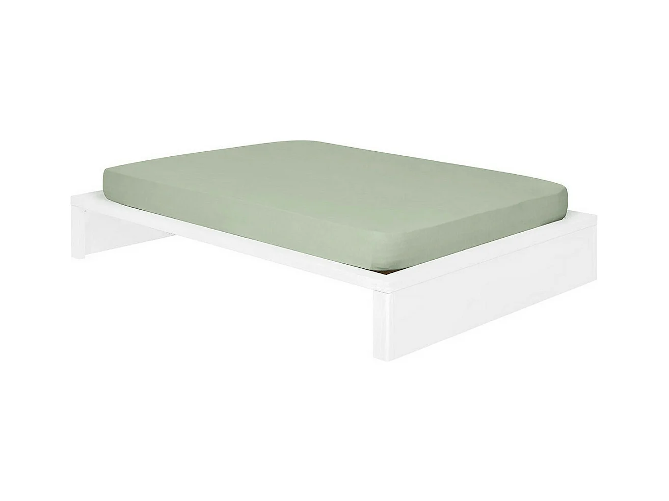 Pack lit avec matelas 160x200 cm bois massif blanc GASTON