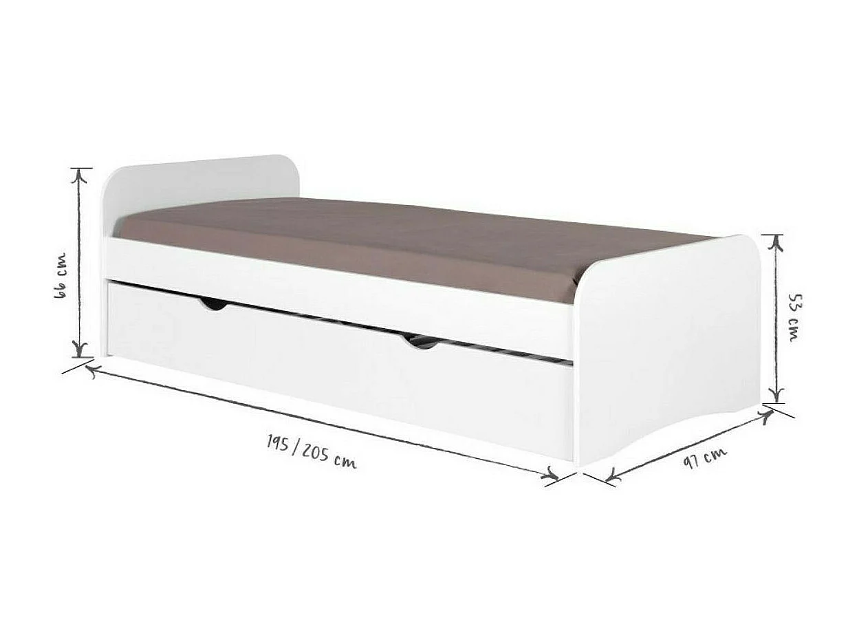 Lit 90x200 cm bois massif bois THAIS