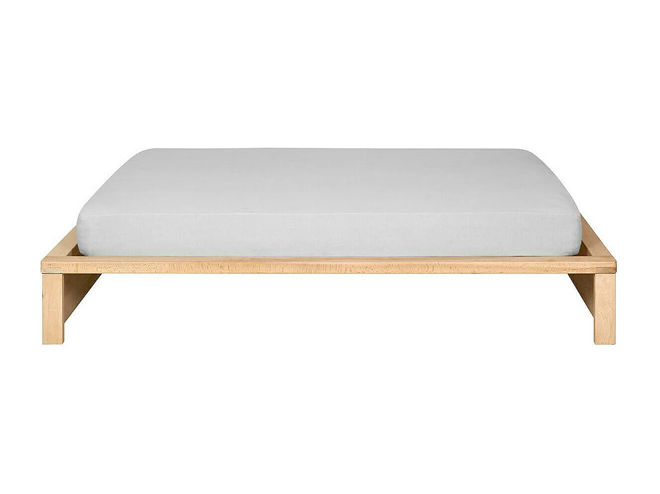 Pack lit avec matelas 140x200 cm bois massif hêtre GASTON