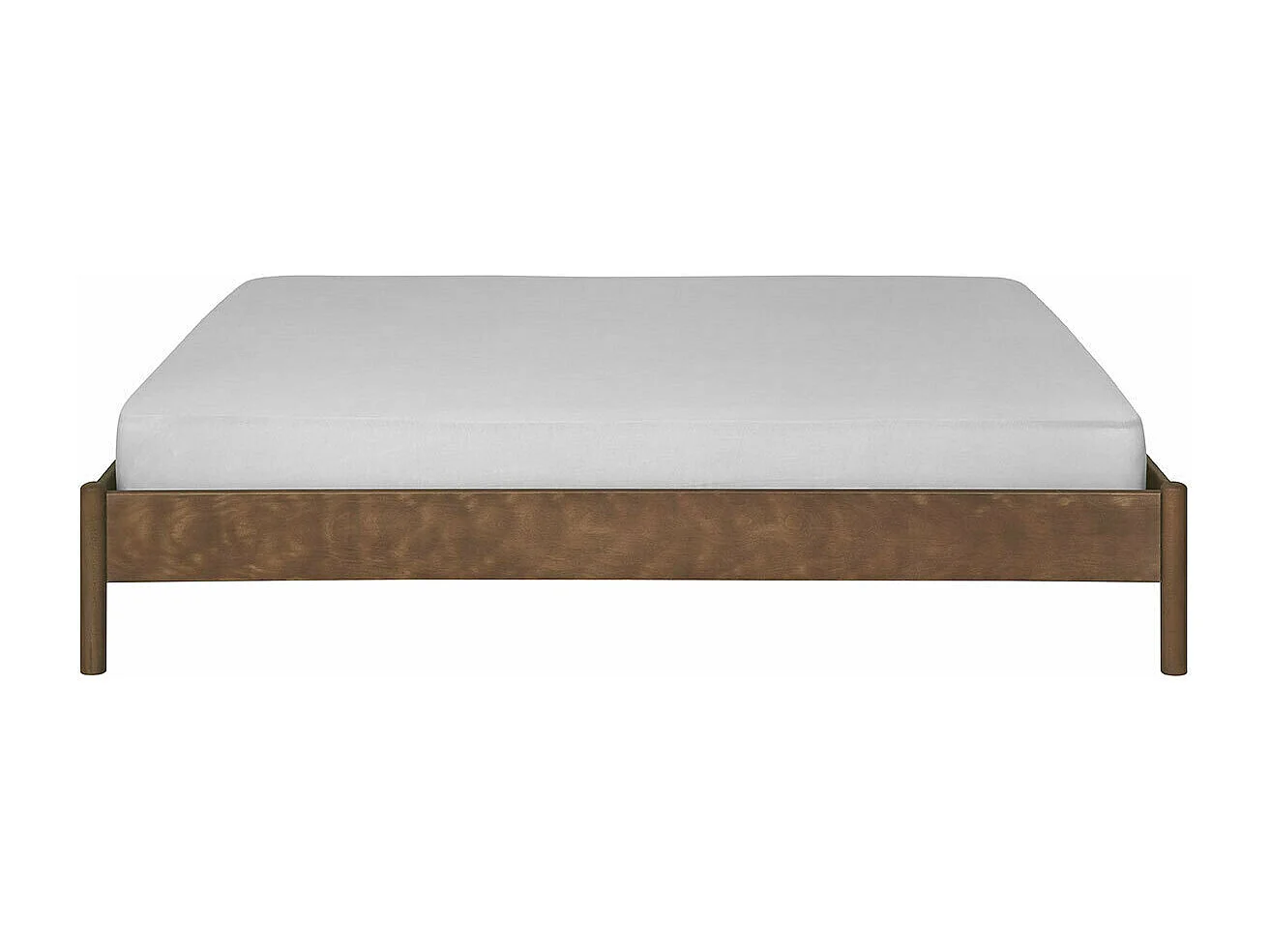 Pack lit avec matelas 140x190 cm bois massif noyer ZENA