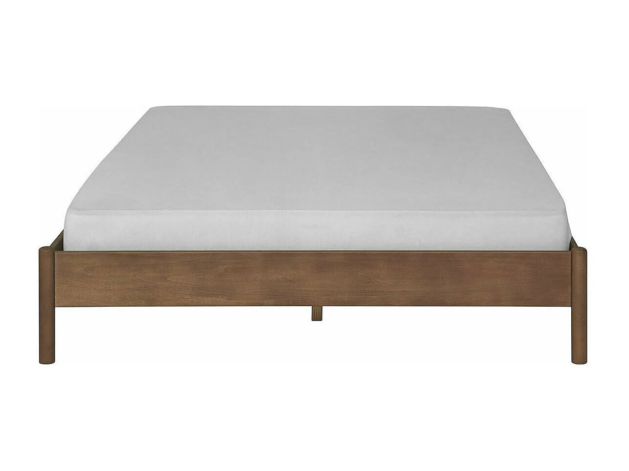 Pack lit avec matelas 140x190 cm bois massif noyer ZENA