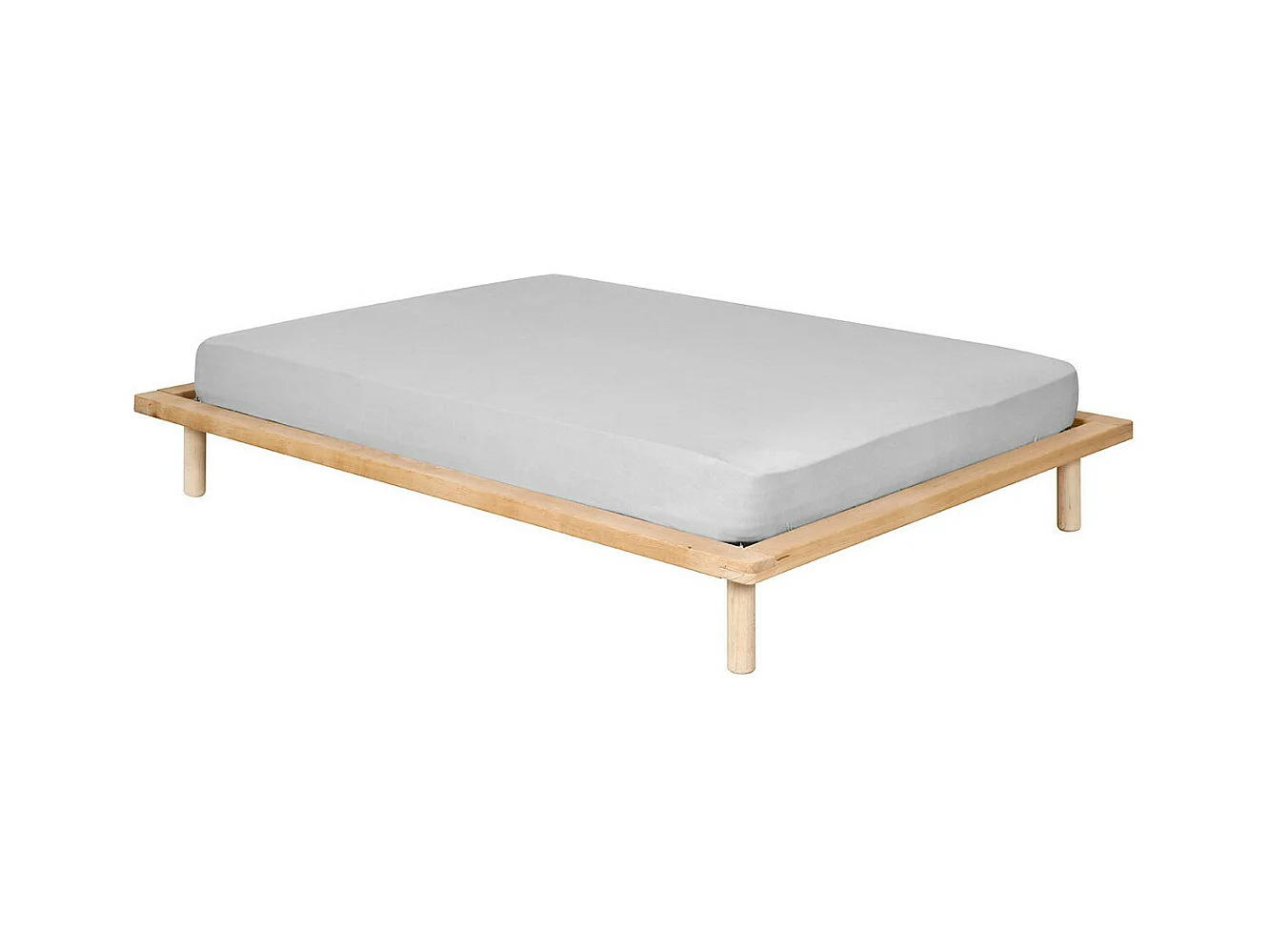 Pack lit avec matelas 120x200 cm bois massif hêtre MAKI