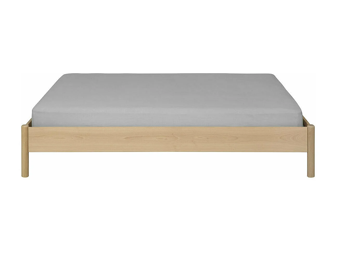 Pack lit avec matelas 140x190 cm bois massif hêtre ZENA