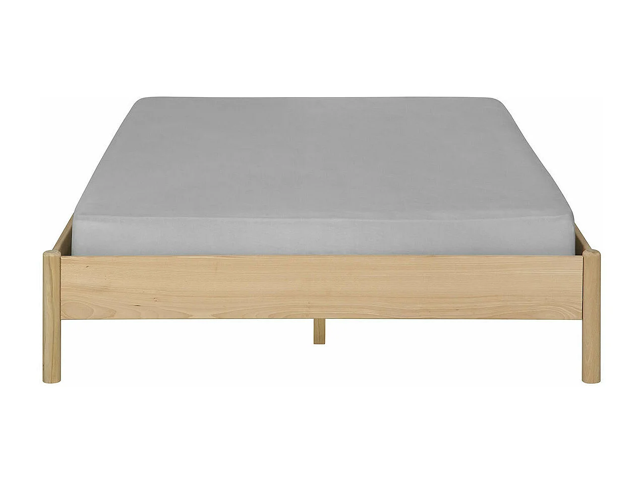 Pack lit avec matelas 140x190 cm bois massif hêtre ZENA