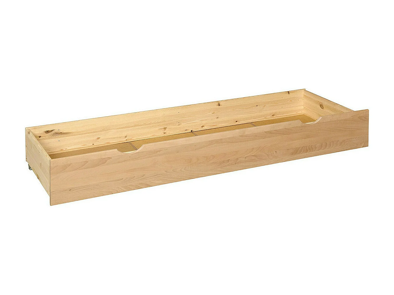 Pack lit avec tiroir 140x200 cm bois massif blanc et hêtre GASTON