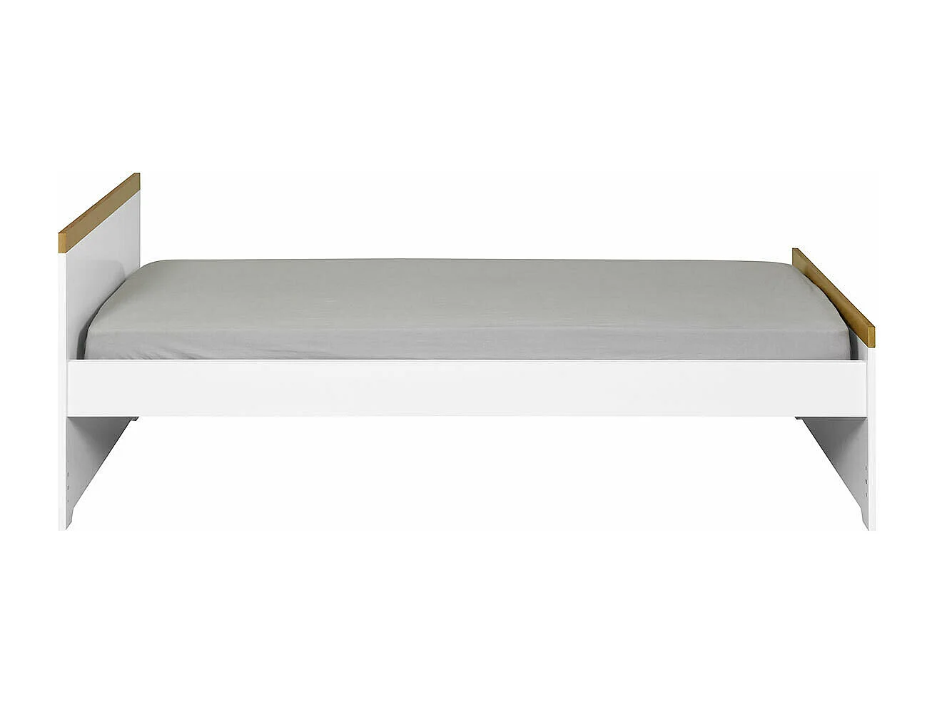 Lit enfant avec sommier gigogne 90x190 cm panneaux de fibres blanc NAIS