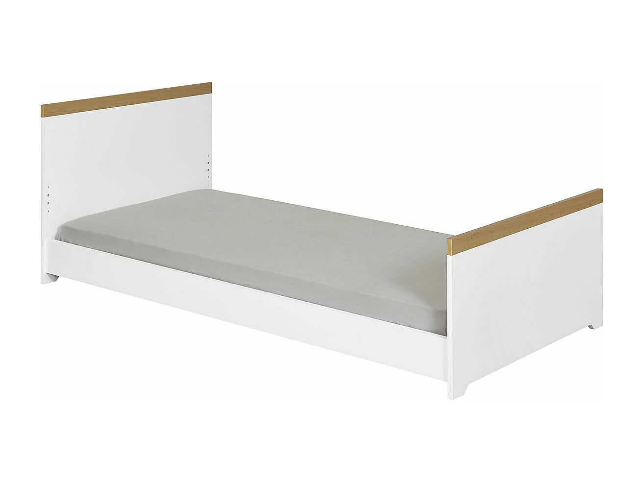Lit enfant avec sommier gigogne 90x190 cm panneaux de fibres blanc NAIS