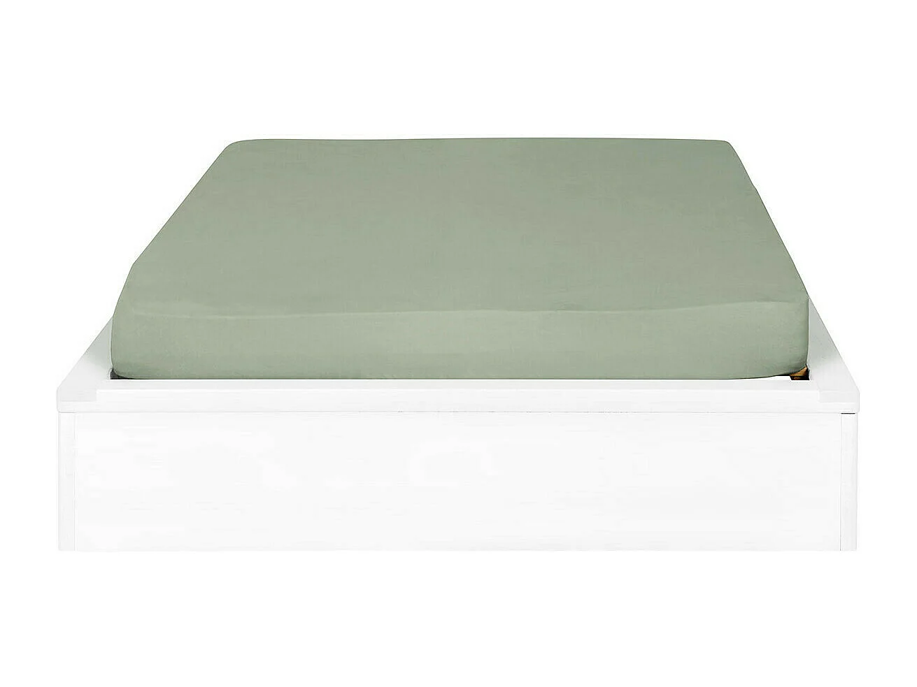 Lit 2 places 120x200 cm bois massif blanc GASTON