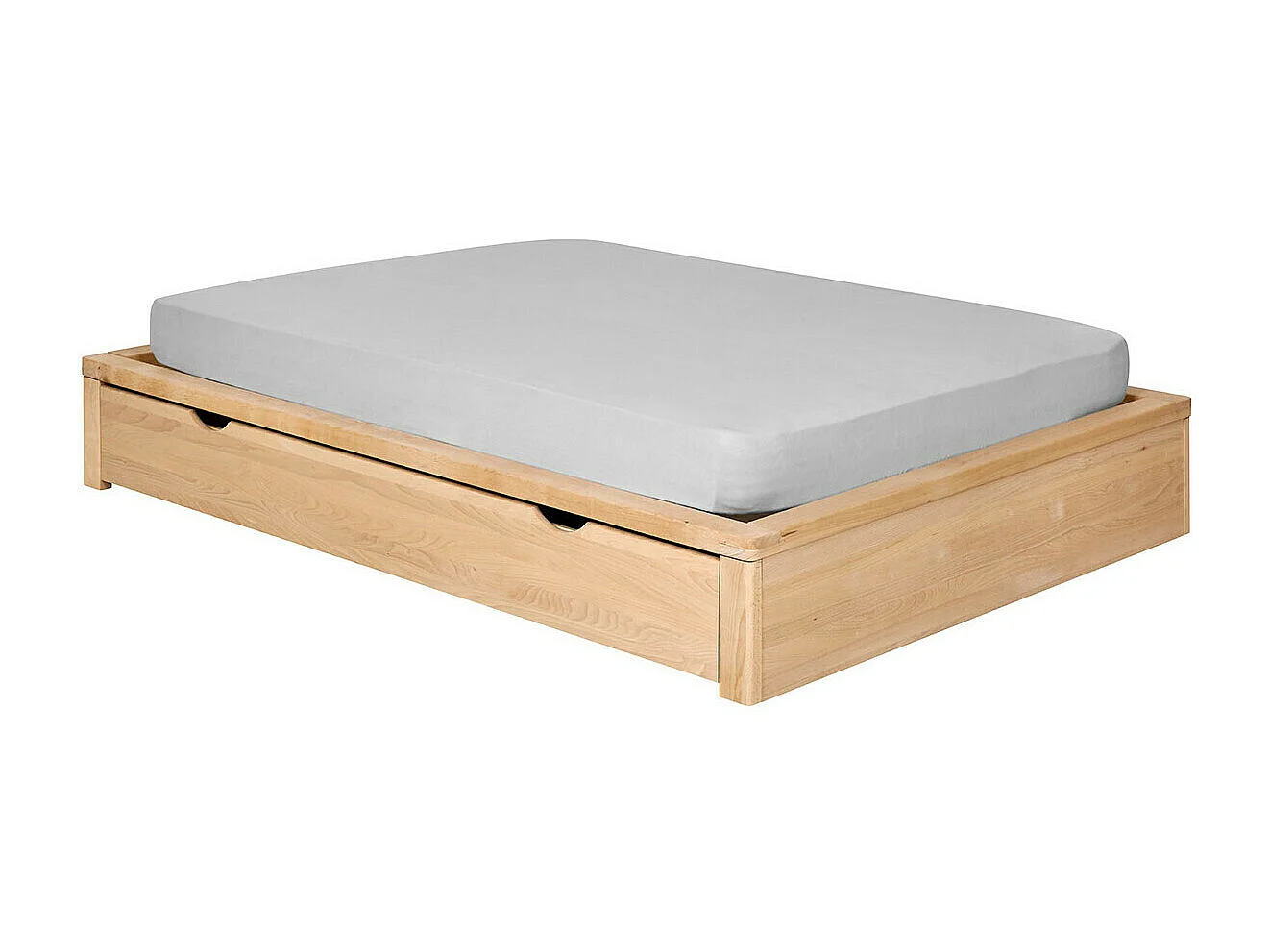 Pack lit avec tiroir et matelas 160x200 cm bois massif hêtre GASTON