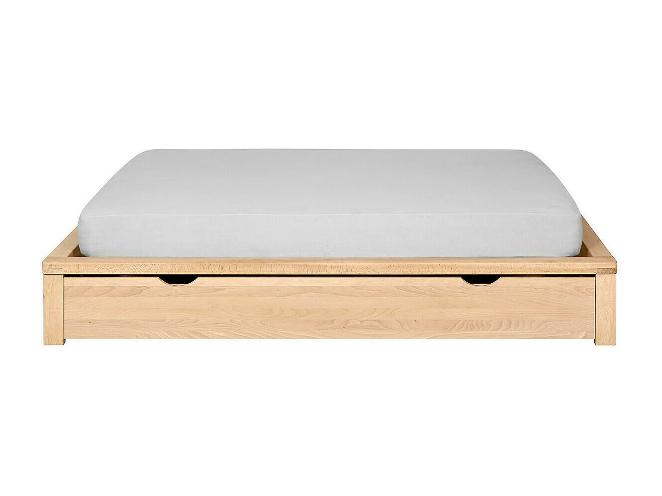 Pack lit avec tiroir et matelas 160x200 cm bois massif hêtre GASTON