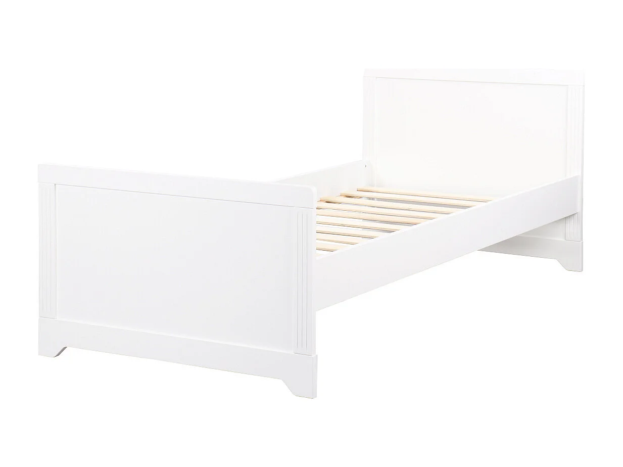 Lit enfant 90x190 cm bois massif blanc MONA