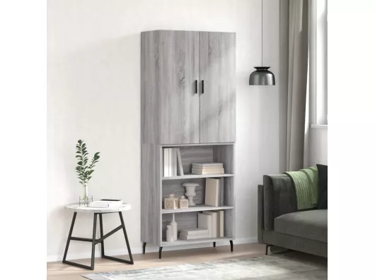 Kauf Unique Highboard Grau Sonoma 69,5x34x180 cm Holzwerkstoff