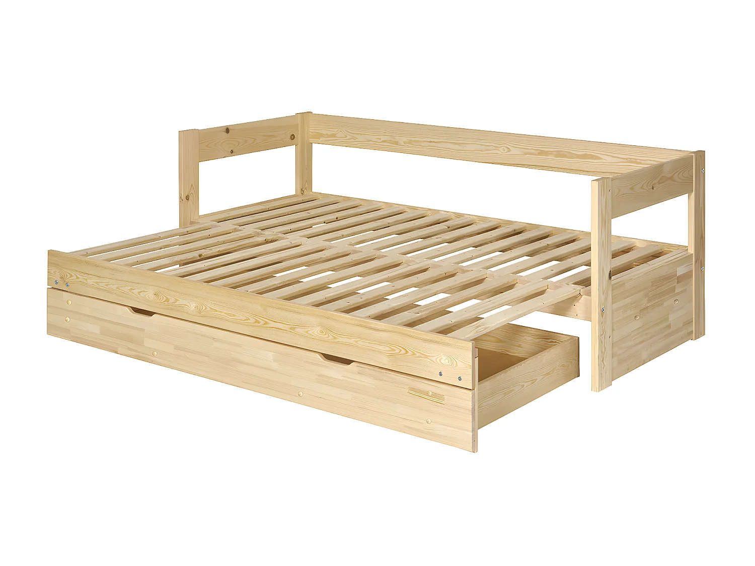 lit banquette gigogne avec tiroir 80x200 cm bois massif bois RAVI