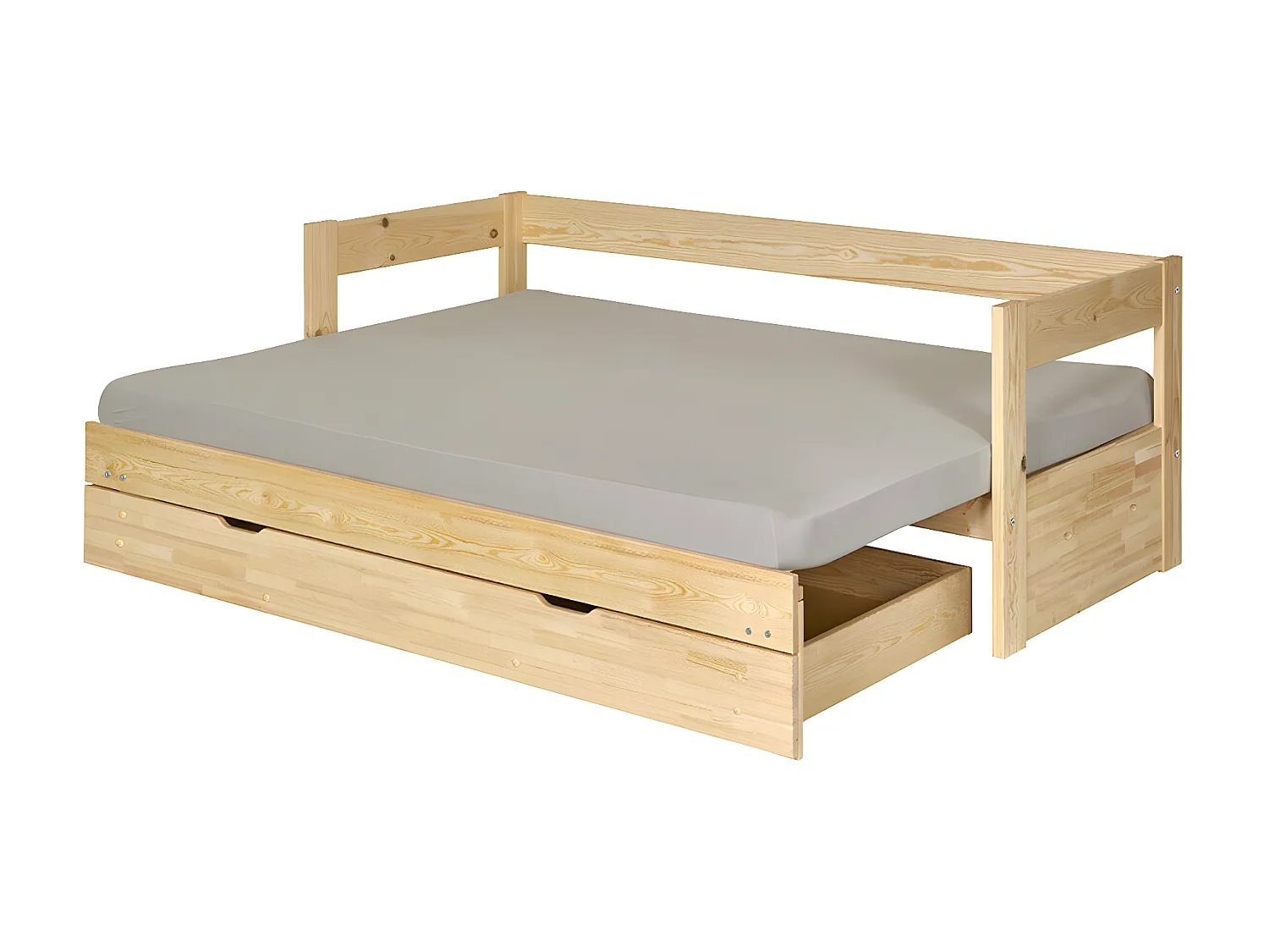 lit banquette gigogne avec tiroir 80x200 cm bois massif bois RAVI