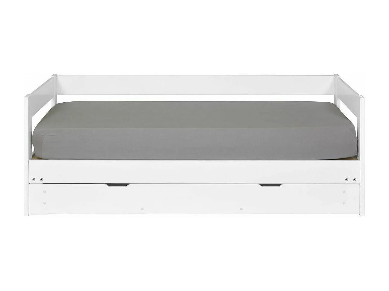 lit banquette gigogne avec tiroir 80x200 cm bois massif blanc RAVI