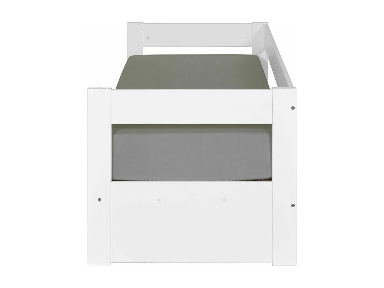 Pack lit banquette gigogne avec tiroir et matelas 80x200 cm bois massif blanc RAVI