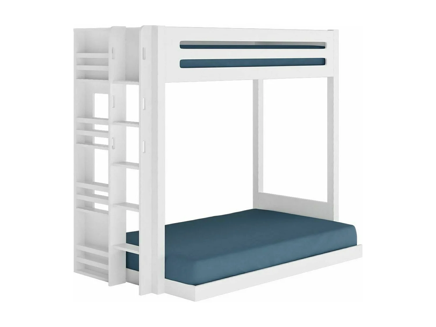 Lit superposé 3 places Montessori 120x190 cm bois massif blanc ISA