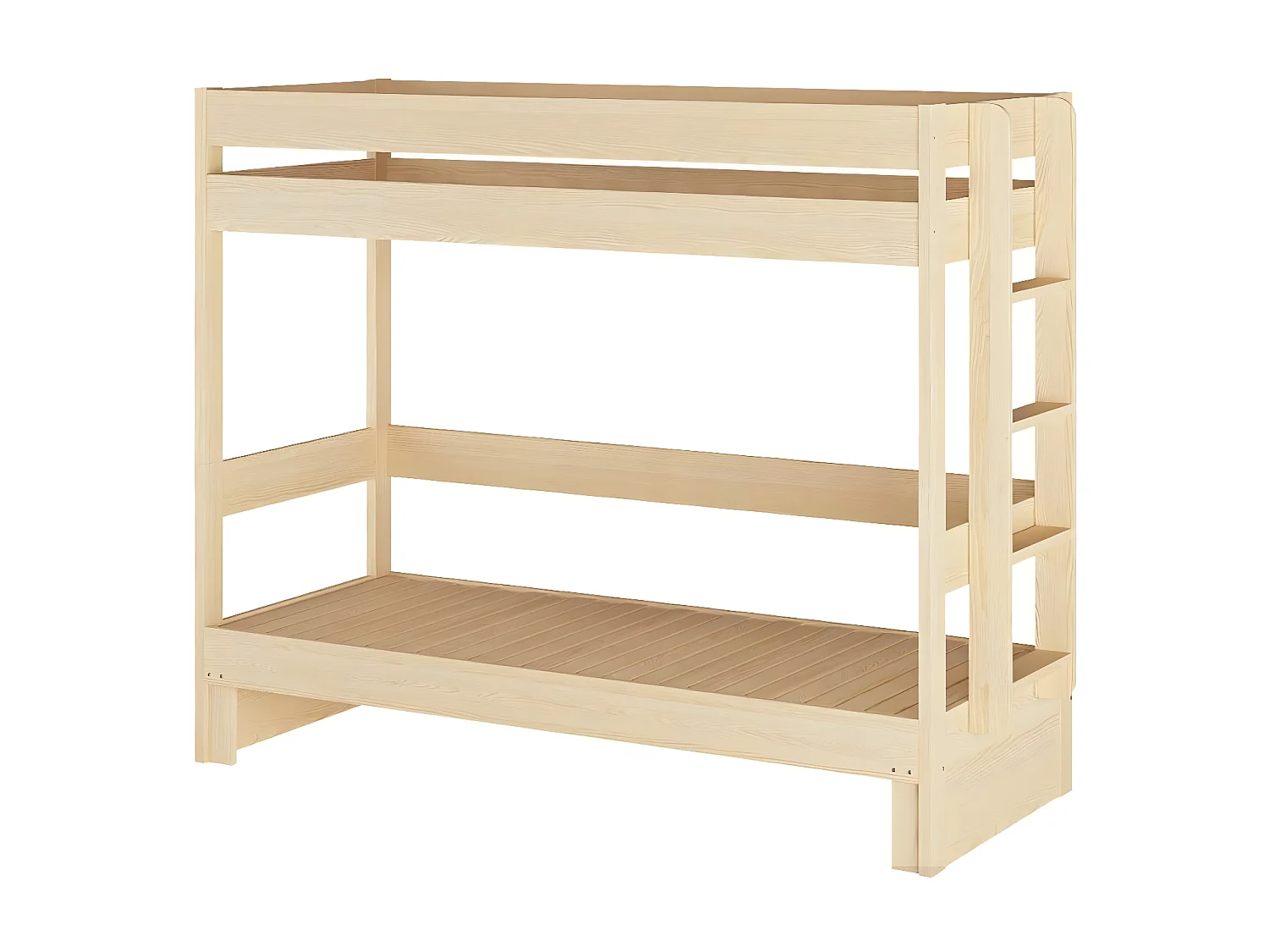 Pack lit superposé gigogne avec matelas 80x200 cm bois massif blanc RAVI