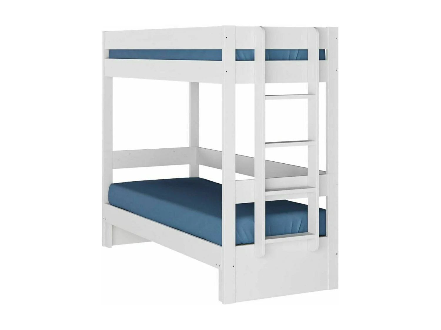 Pack lit superposé gigogne avec matelas 80x200 cm bois massif blanc RAVI