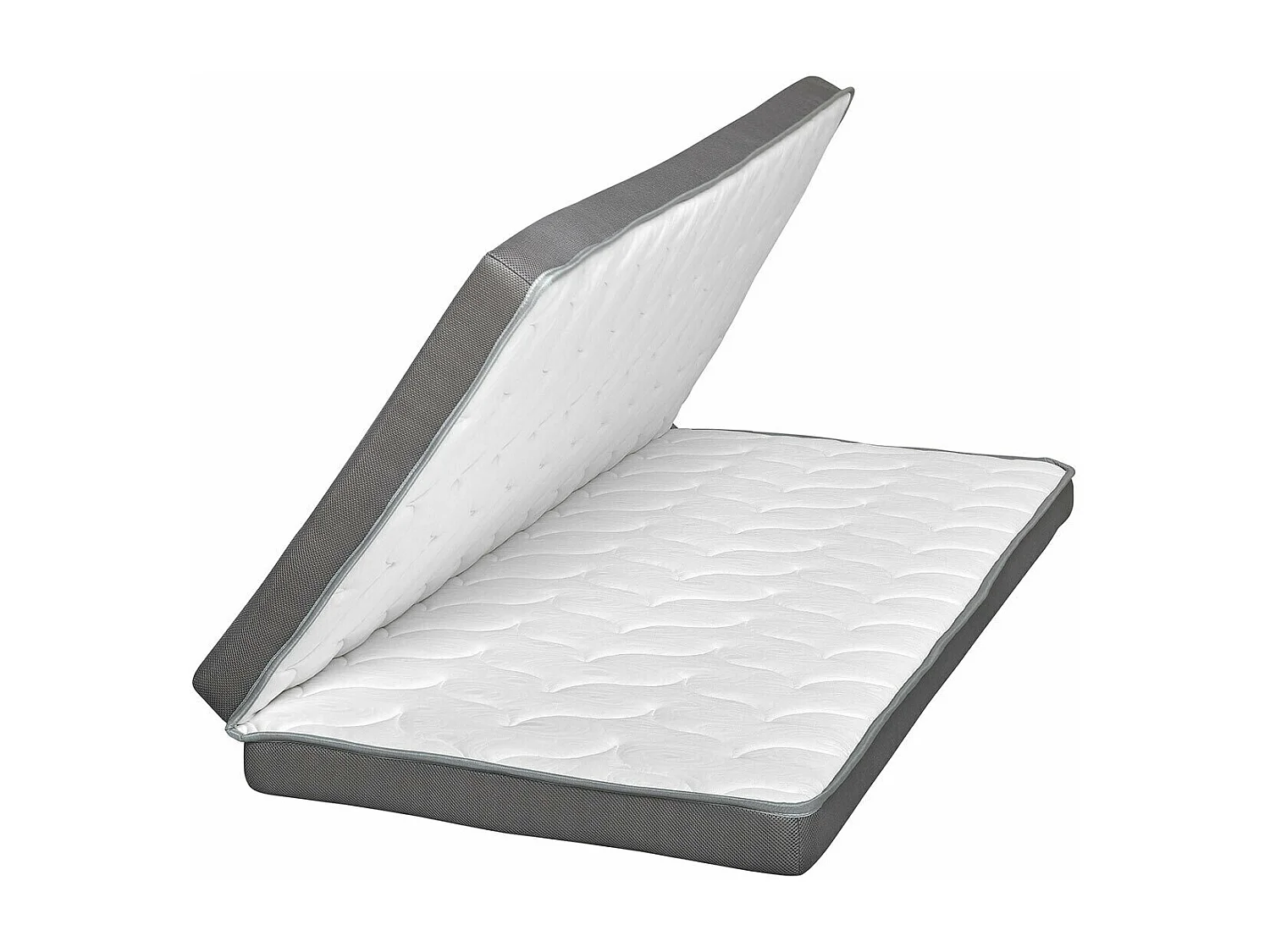 Pack lit superposé gigogne avec matelas 80x200 cm bois massif blanc RAVI