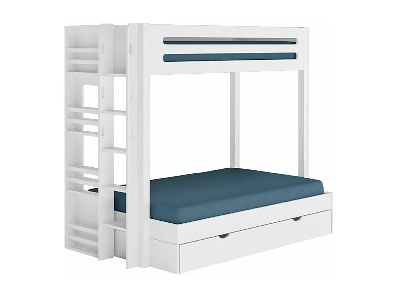 Lit superposé 4 places 120x190 cm bois massif blanc ISA