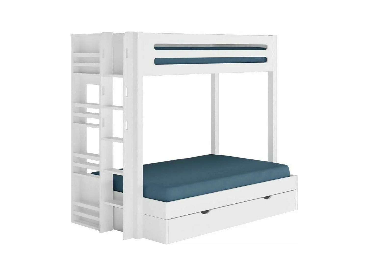 Lit superposé 4 places 120x190 cm bois massif blanc ISA