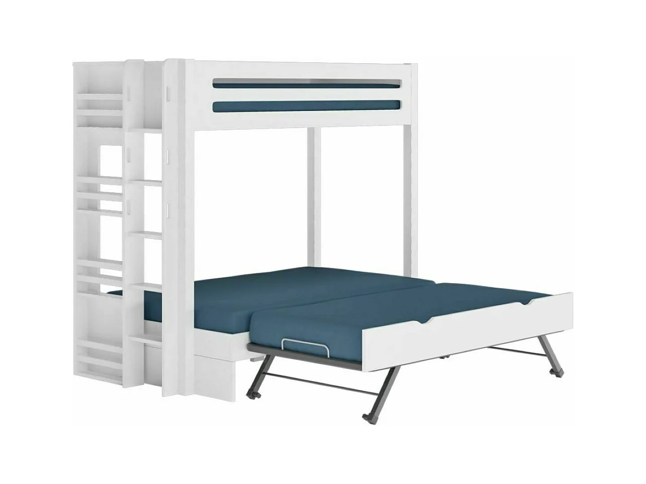 Lit superposé 4 places 120x190 cm bois massif blanc ISA