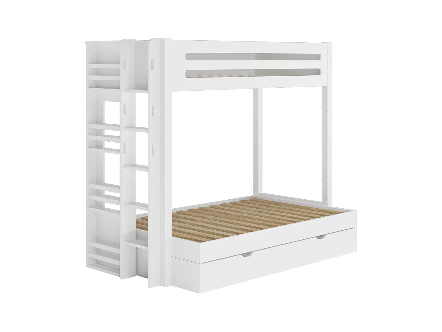 Lit superposé 4 places 120x190 cm bois massif blanc ISA