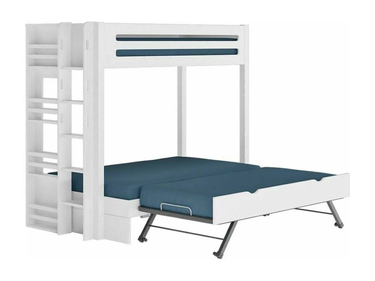 Lit superposé 4 places 120x190 cm bois massif blanc ISA