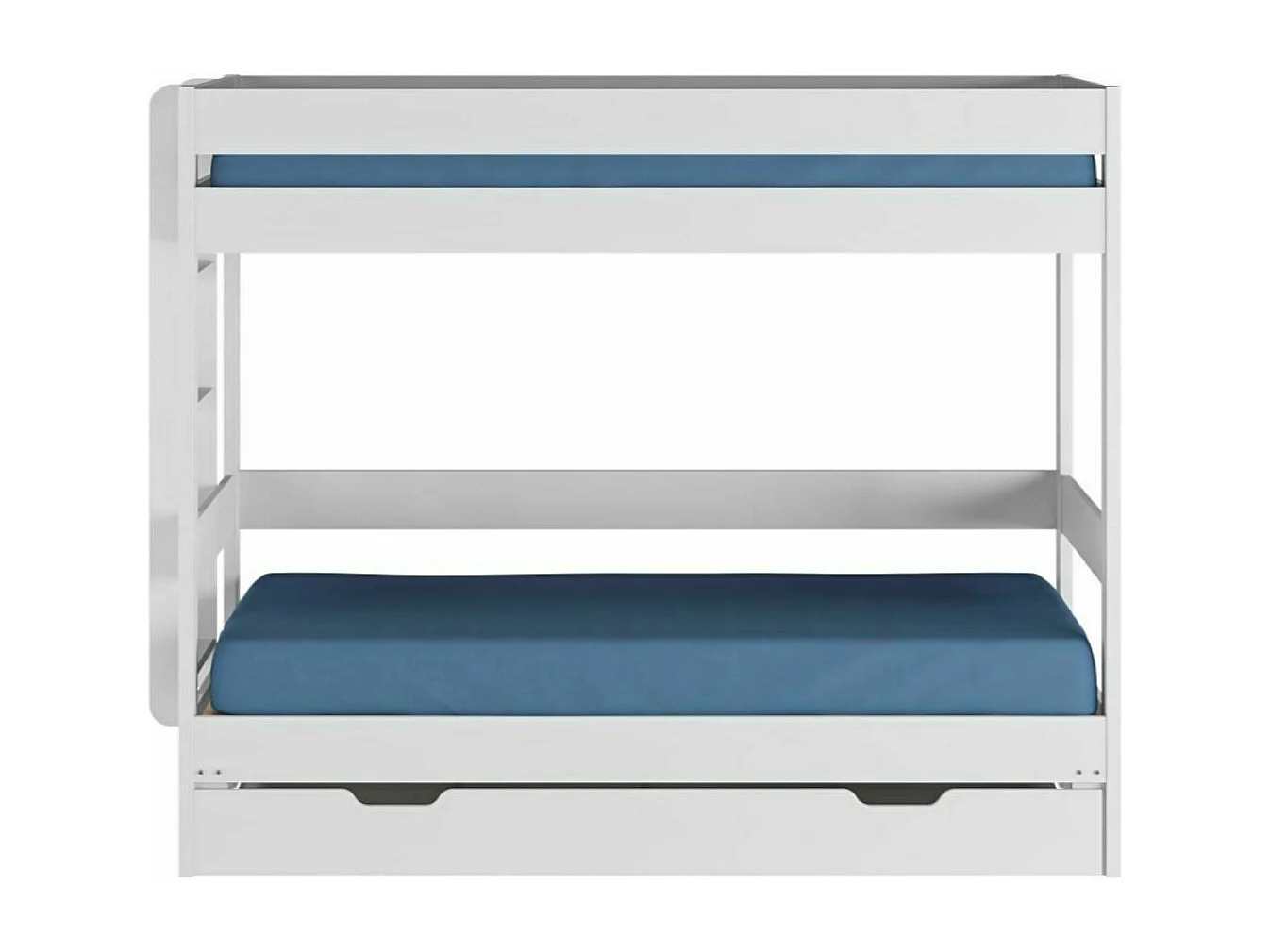 Pack lit superposé gigogne avec tiroir 80x200 cm bois massif blanc RAVI