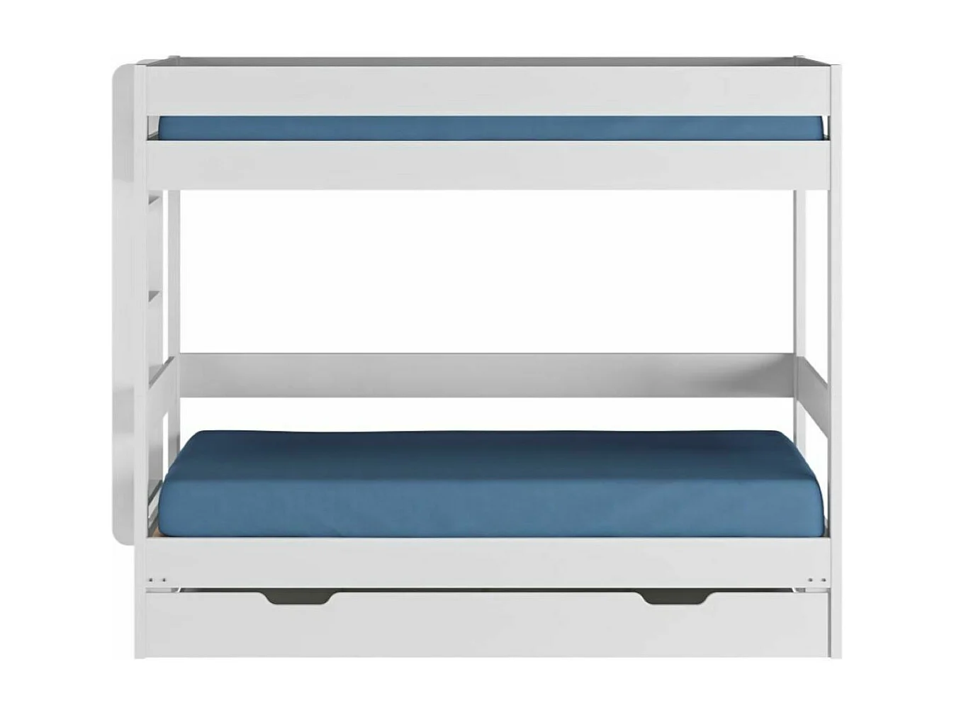 Pack lit superposé gigogne avec tiroir 80x200 cm bois massif blanc RAVI