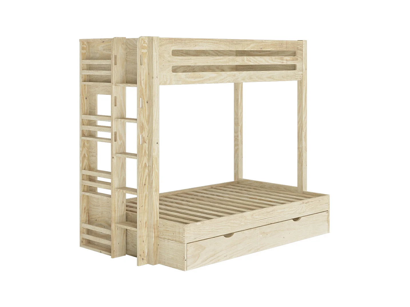 Lit superposé 4 places 120x190 cm bois massif bois naturel ISA