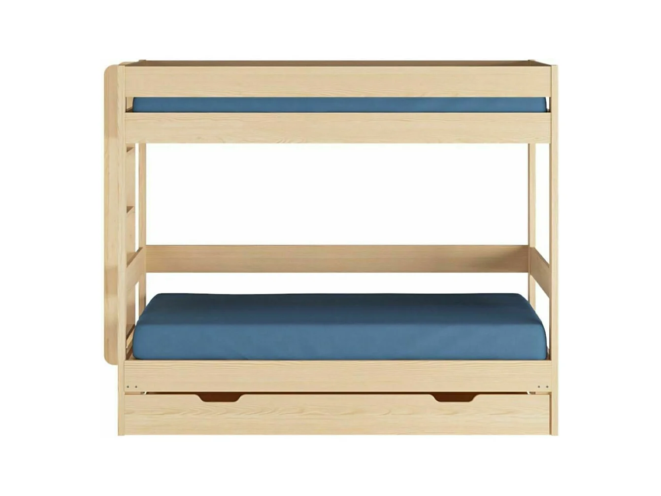 Pack lit superposé gigogne avec tiroir 80x200 cm bois massif bois naturel RAVI