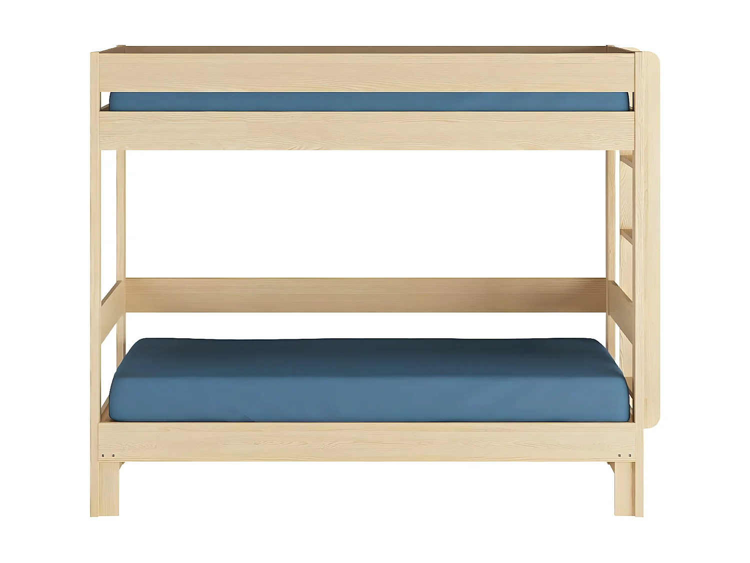 Pack lit superposé gigogne avec matelas 80x200 cm bois massif bois naturel RAVI