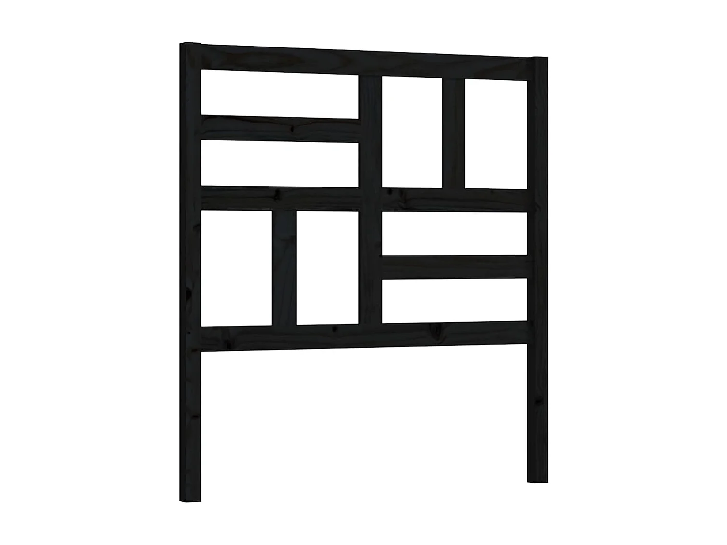 Testiera per Letto Nera 96x4x104 cm in Legno Massello di Pino