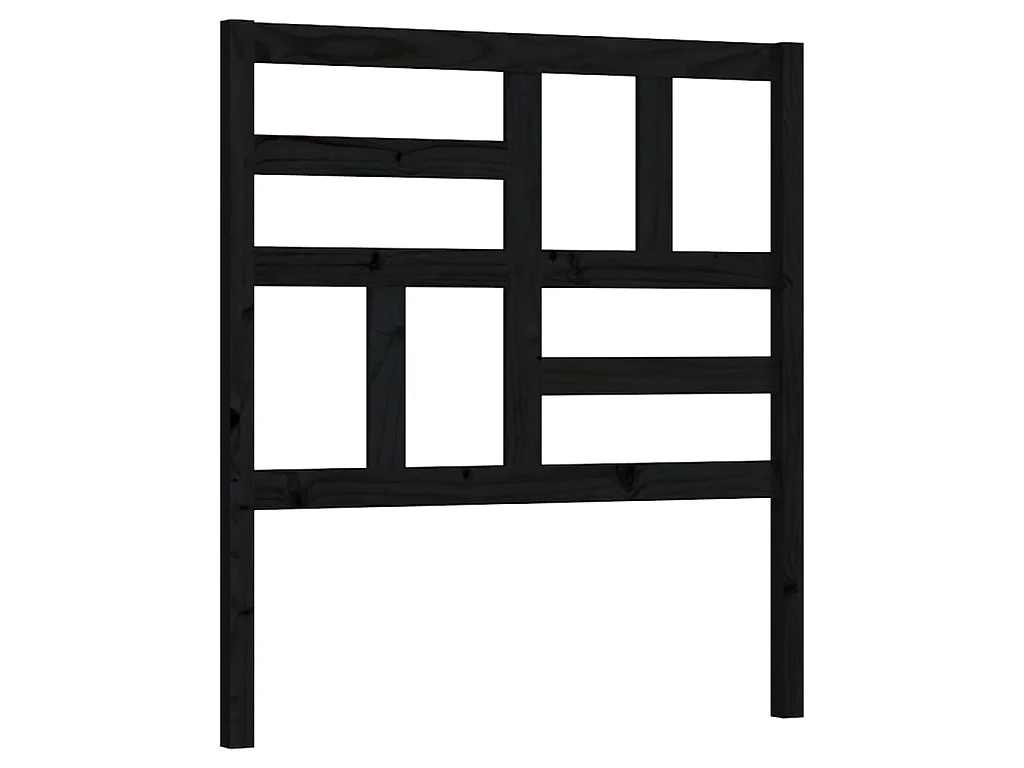 Tête de lit Noir 96x4x104 cm Bois massif de pin