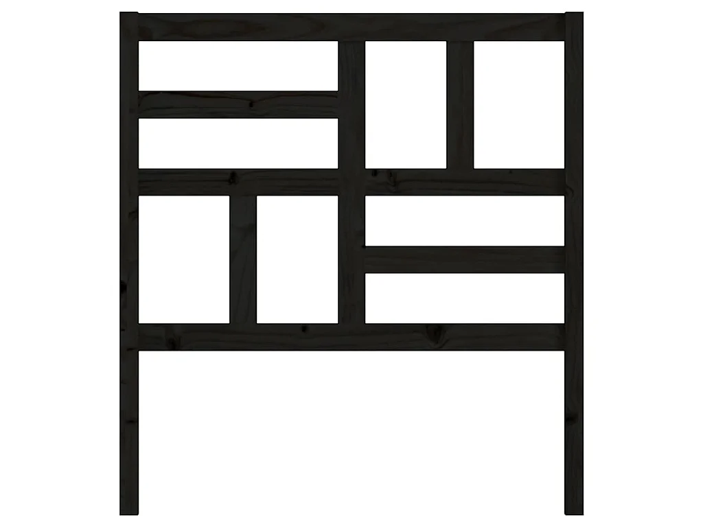 Tête de lit Noir 96x4x104 cm Bois massif de pin