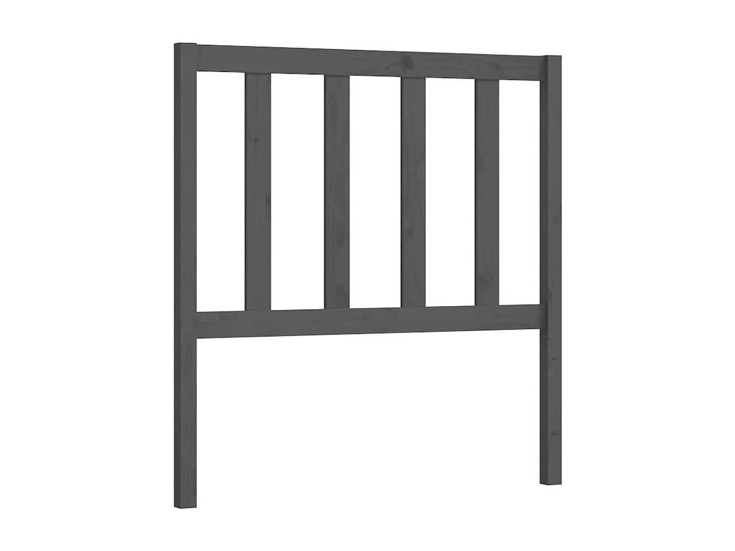 Testiera per Letto Grigia 96x4x100 cm in Legno Massello di Pino