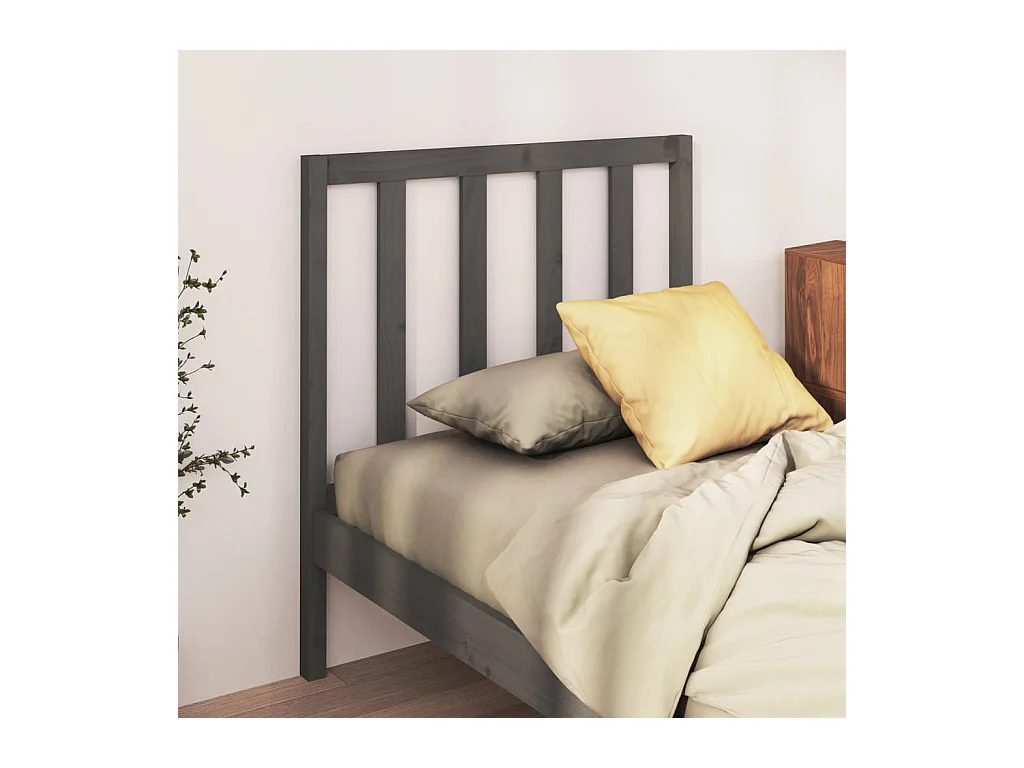 Tête de lit Gris 96x4x100 cm Bois massif de pin