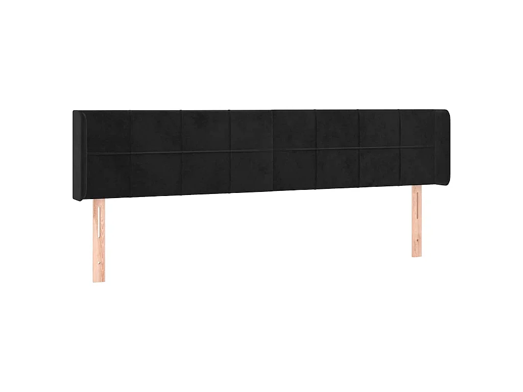 Tête de lit à LED Noir 183x16x78/88 cm Velours