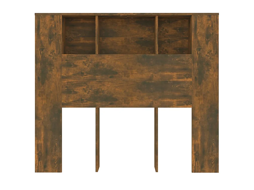 Kopfteil mit Ablagen Räuchereiche 120x18,5x102,5 cm