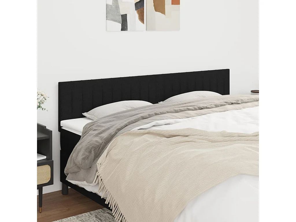 Cabeceiras preto 200x5x78/88 cm tecido
